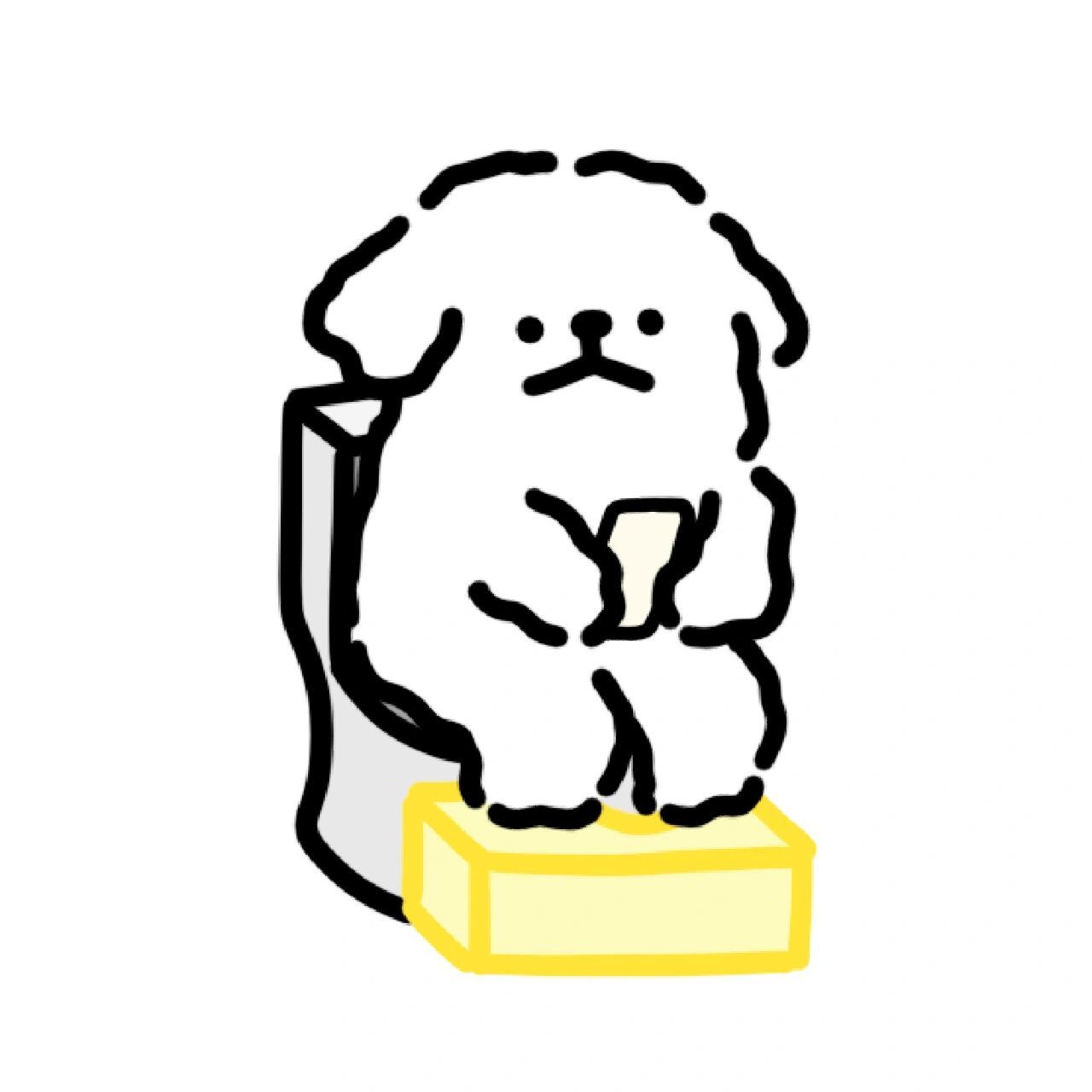 二创线条小狗 为了哄女朋友画的一些个线条小狗表情包