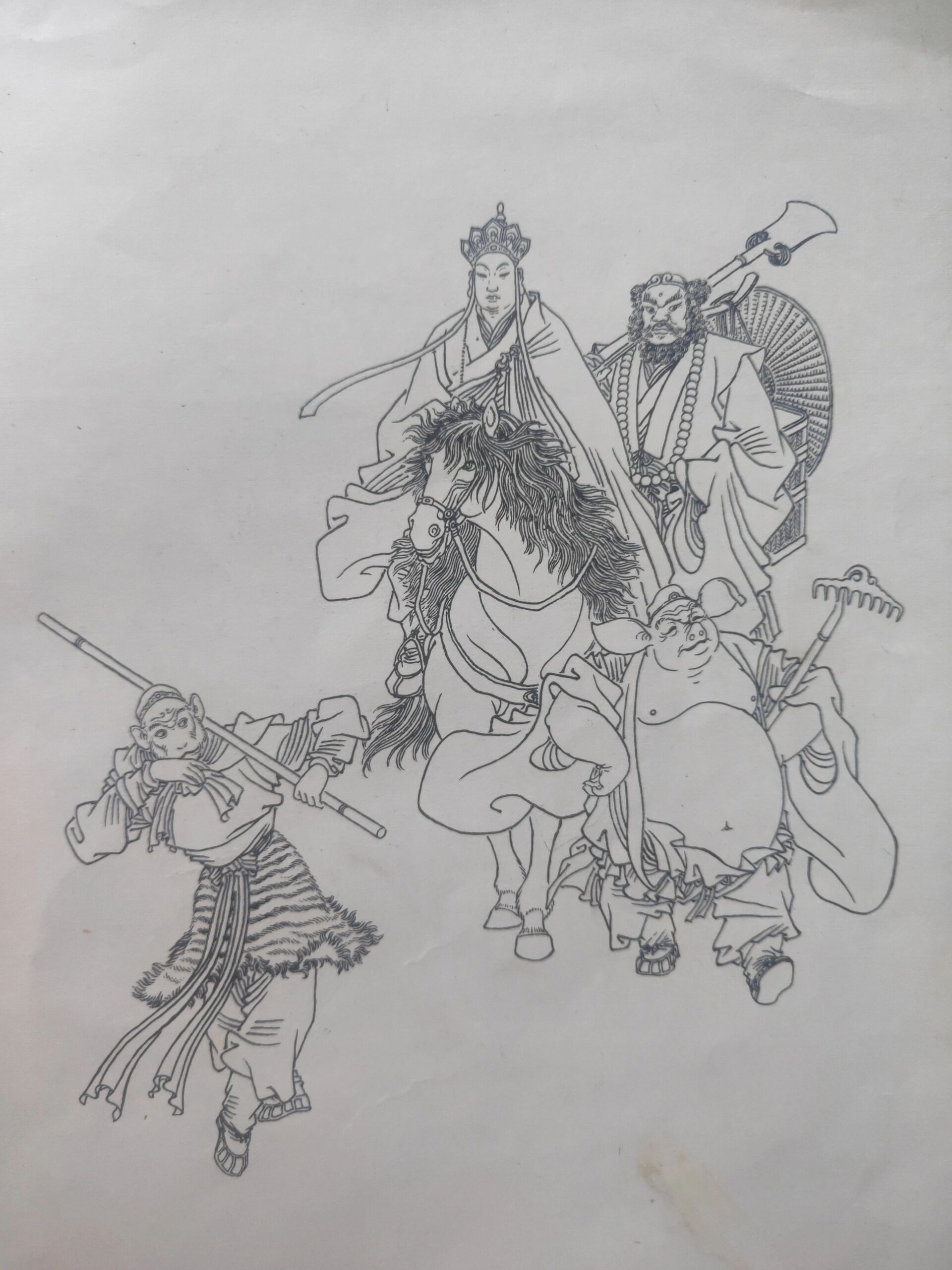 三打白骨精连环画简笔图片