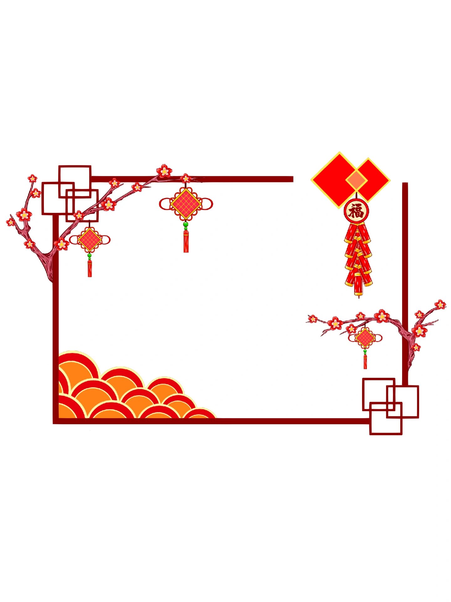 免抠边框|春节红色系喜庆边框06