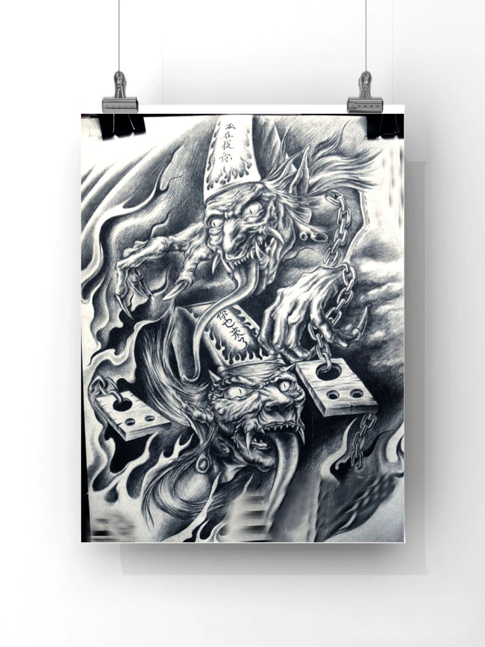 黑白无常纹身 #满背纹身