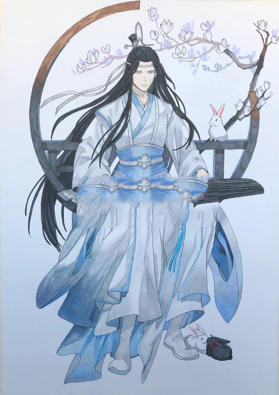 水粉画魔道祖师图片