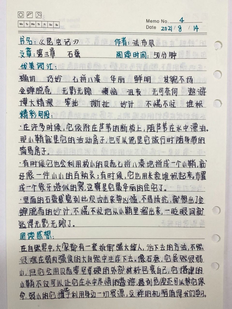 《昆虫记》读书笔记第三章 石蚕 记住,你一定要熬过最崩溃的那一天