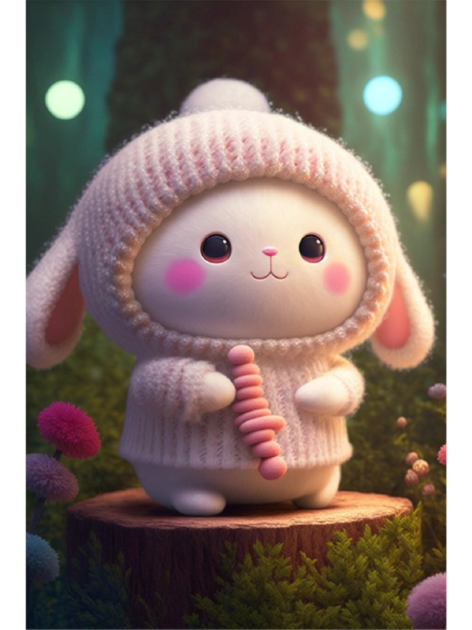 笑容超治愈q版软萌兔 拿来做手机壁纸应该也不错哈#兔# #兔兔# #兔子