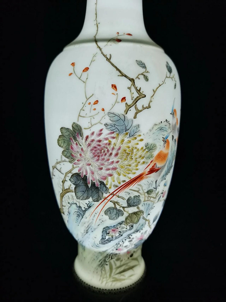 邓肖禹款花鸟薄胎对瓶,精美瓷器赏析 瓷器收藏