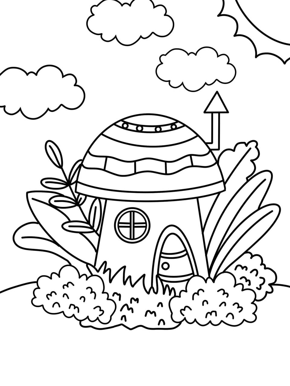 蘑菇房子简笔画 简单图片