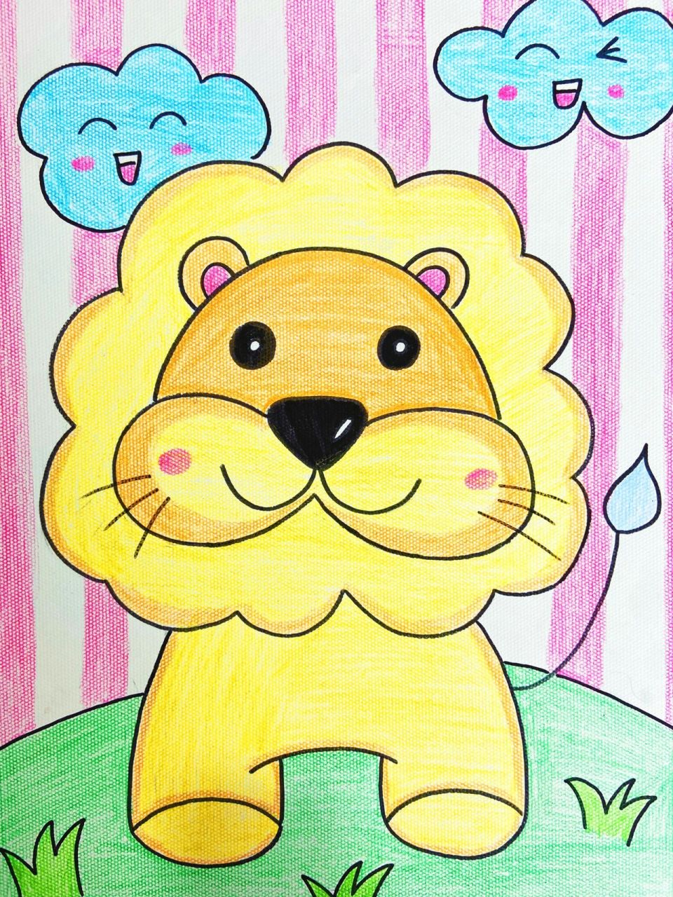 简笔画儿童创意简笔画 小狮子