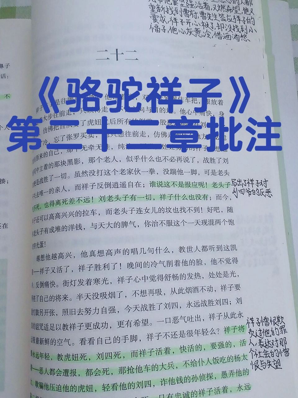 《骆驼祥子》第二十二章批注