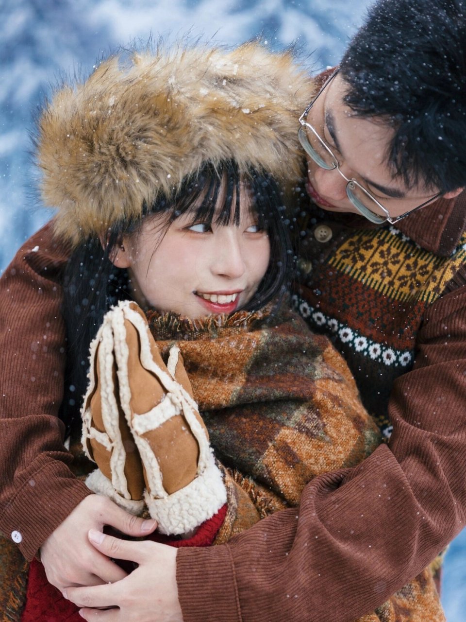 初恋同款雪景情侣照 这几天刷到了各地的鹅毛大雪, 南方人表示羡慕至
