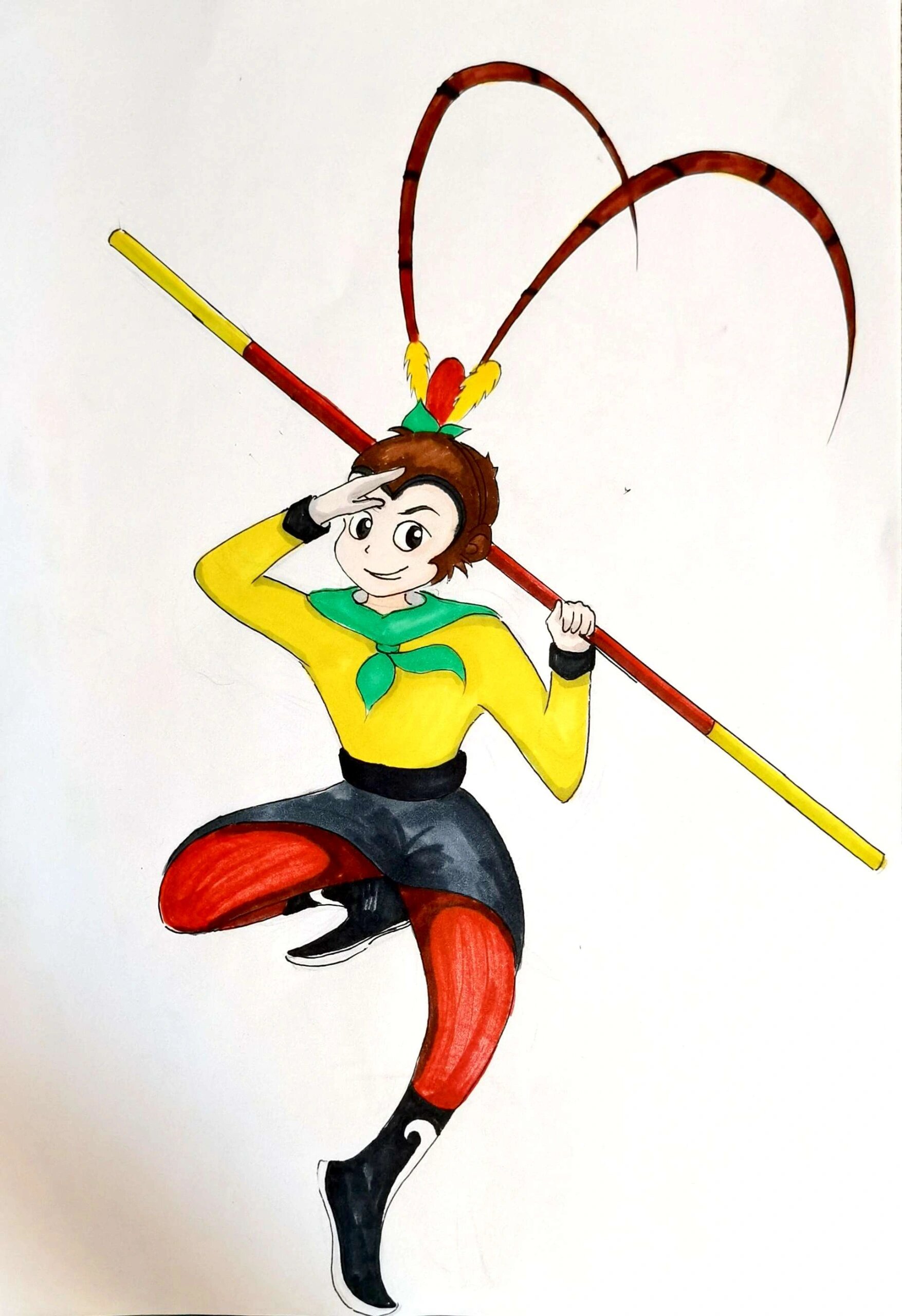 原创动漫人物 齐天大圣简笔画