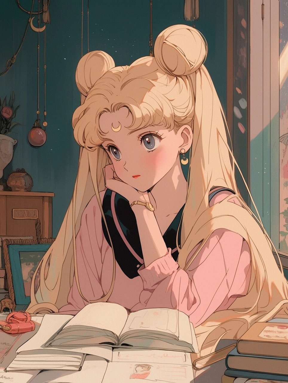 女生读书头像99美少女战士