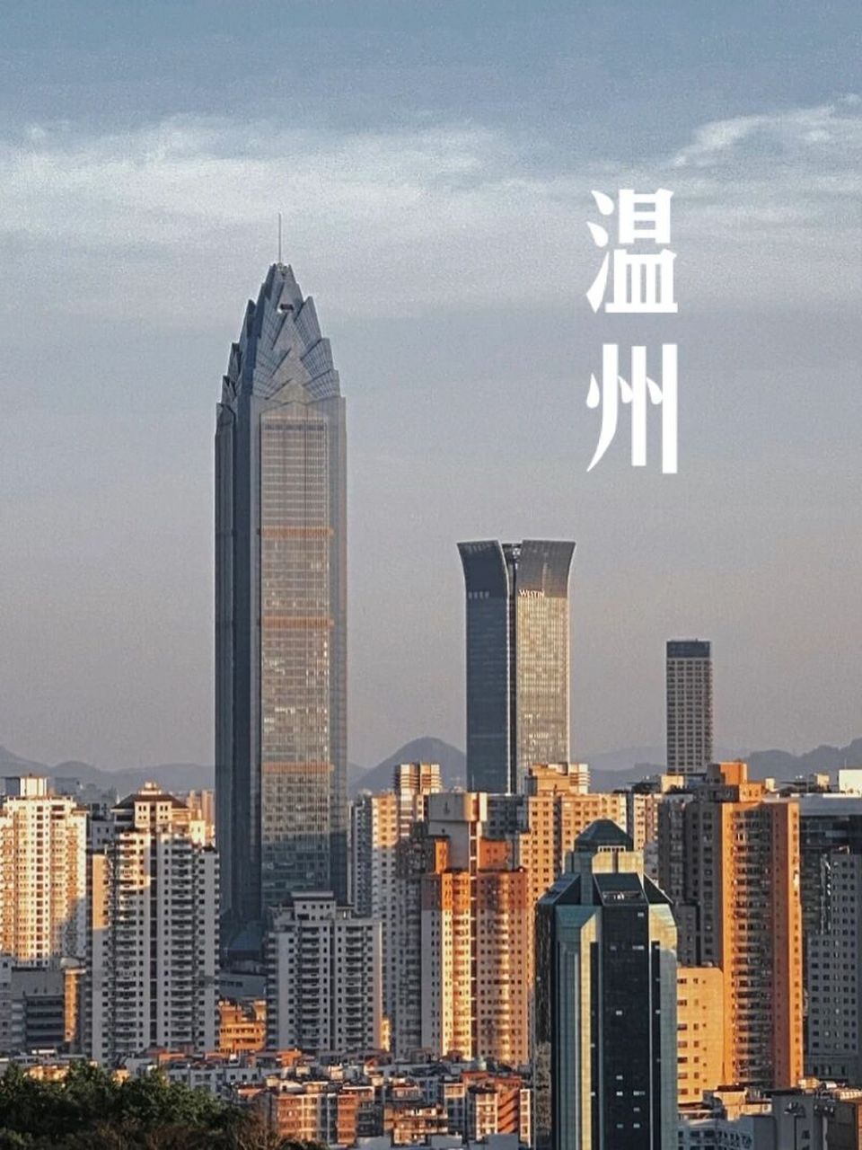 温州标志性的大楼 世贸大厦 置信大楼 新国贸大酒店 	 电信大楼