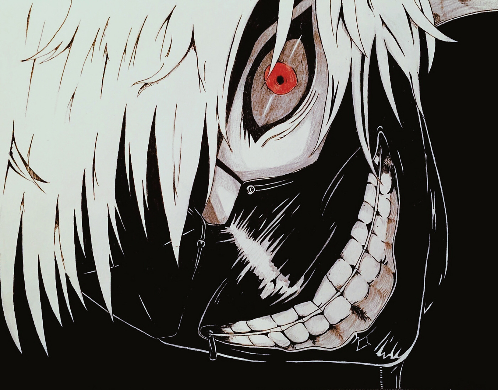 手绘|东京喰种 金木研 工具: 8k素描纸 sakura樱花0.