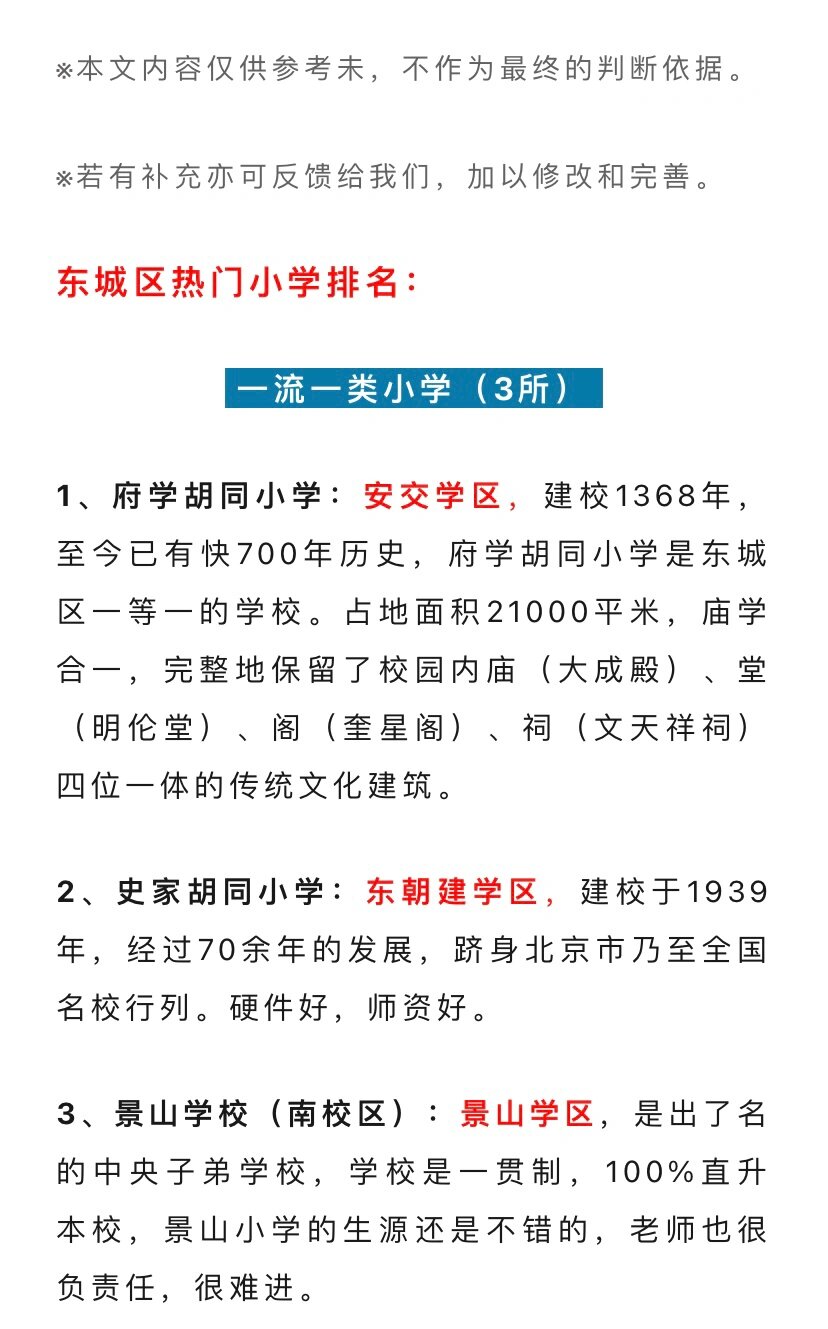 东城区学区划分分布图图片