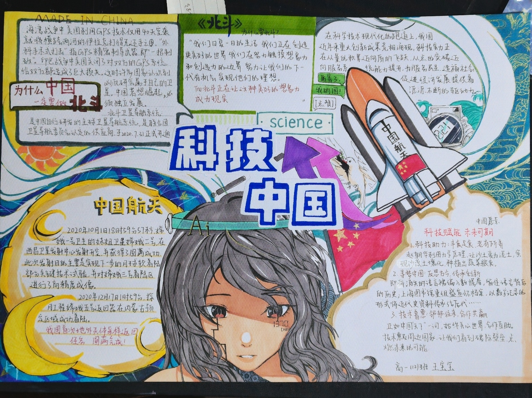 科技手抄报 努力了一个早上 希望努力不要白费