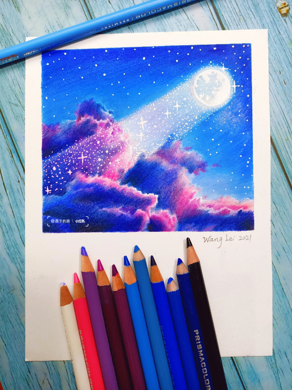 彩铅画‖星光2   详细步骤图 的宝宝们新年快乐,牛年大吉!