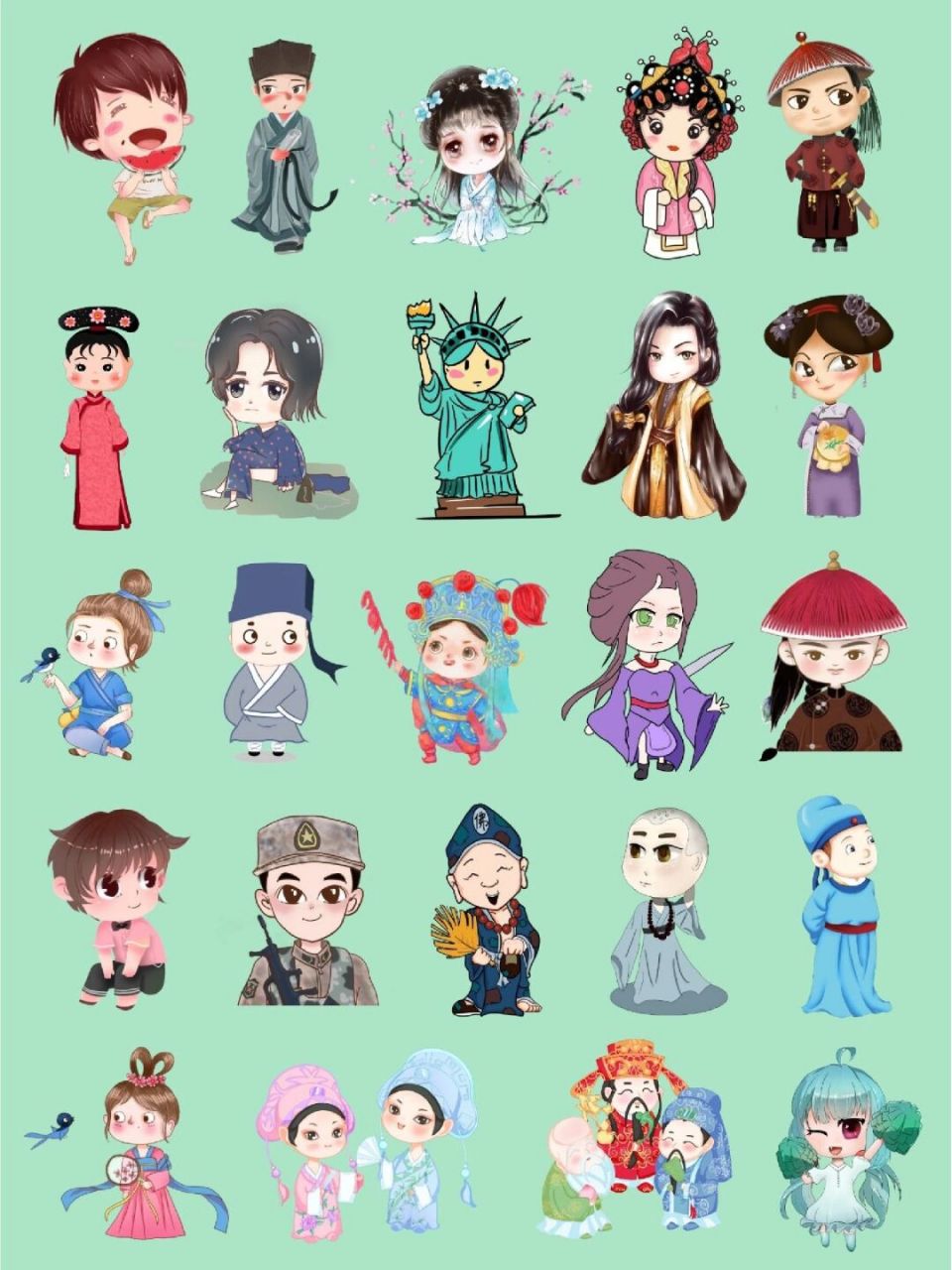 q版卡通人物免抠png手账素材大合集94 99人物手账系列大合集75