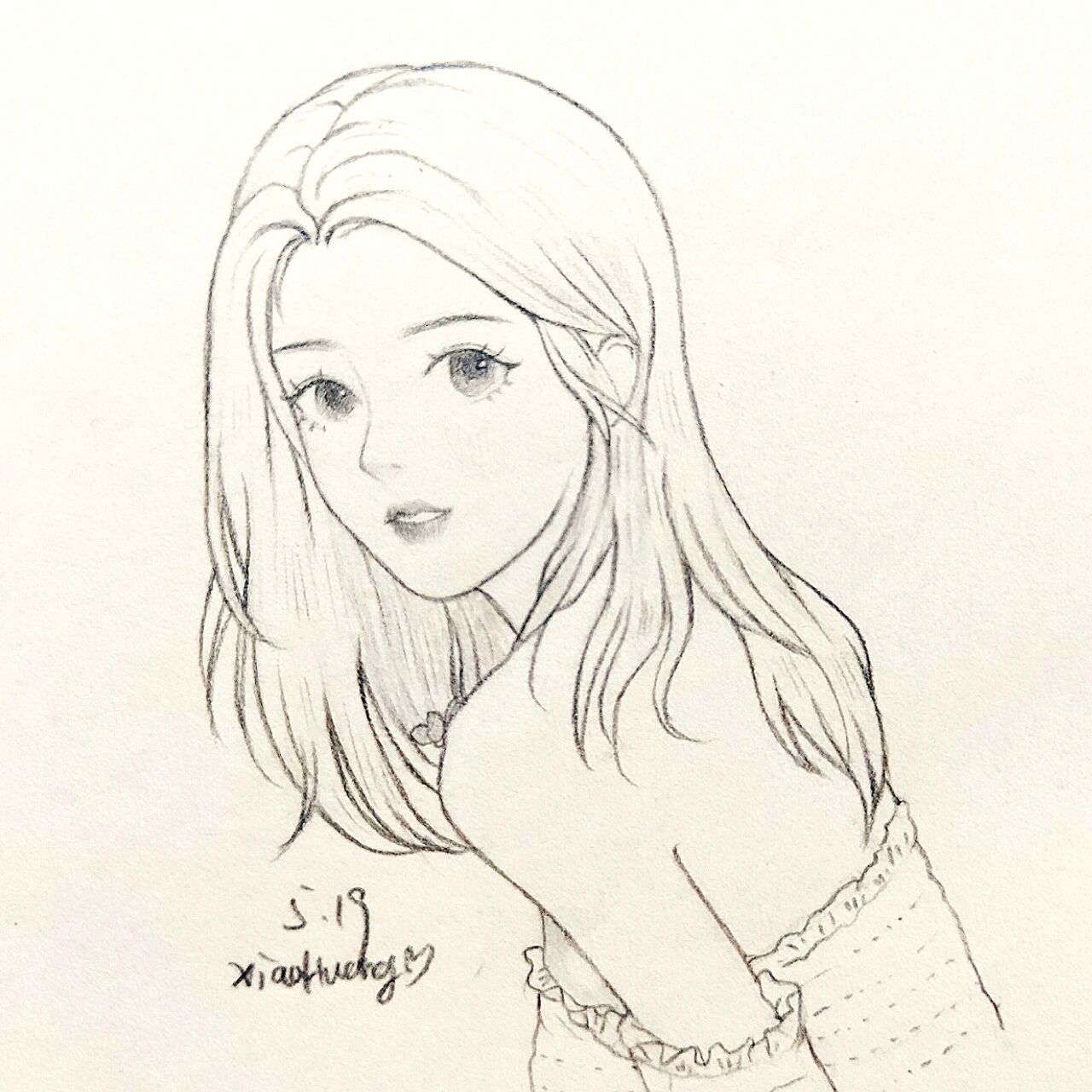 人物线稿练习95白鹿(含步骤图) 滴!今日份随手画卡 画的