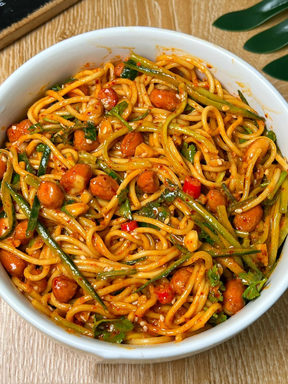 我妈做面条就没输过7515麻酱拌面是真的好吃 这个麻将拌面真的太