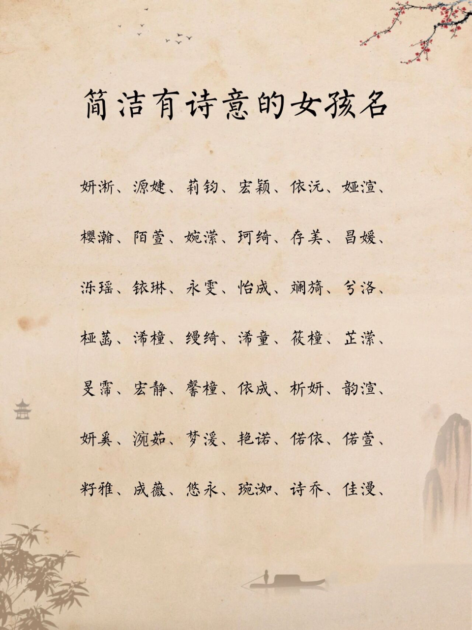 简洁有诗意的女孩名 悦辰 悦目山川秀,辰州景物嘉.