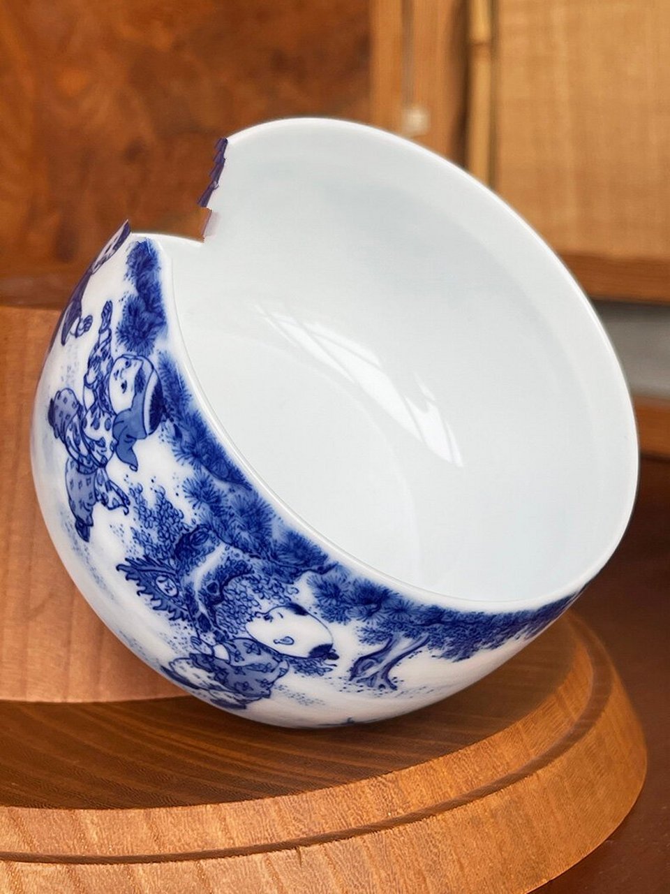 九段烧 妙手九段 青花婴戏五童子武术禅定杯 景德镇 九段烧 妙手九段