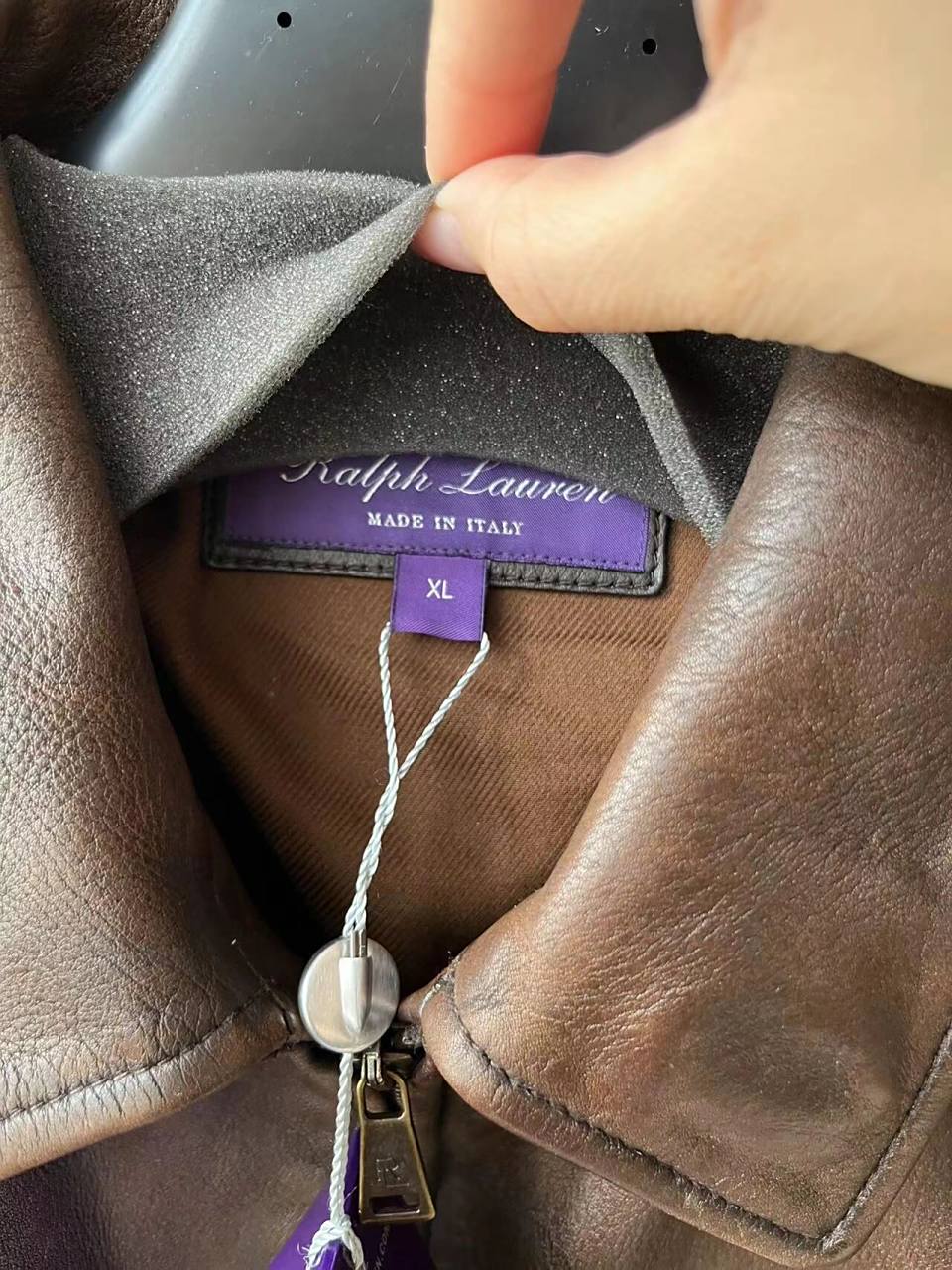 拉夫劳伦紫标皮衣 个人北京购买全新没上过身偶像同款,标签防尘袋都在