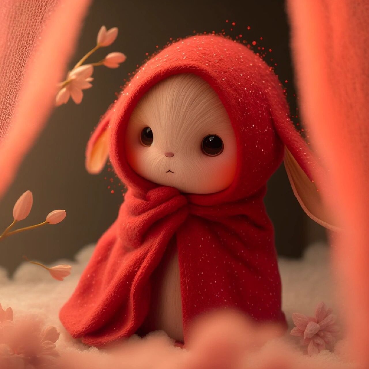 红红火火的仙女兔 上次发了白色的仙女兔,红色版也来啦,超级适合用来