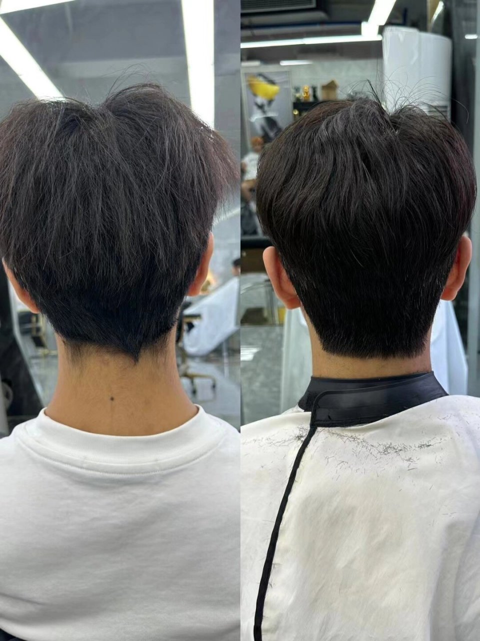 服帖烫前后对比图 两边和后面炸毛的好兄弟看过来 气垫纹理打造少年感