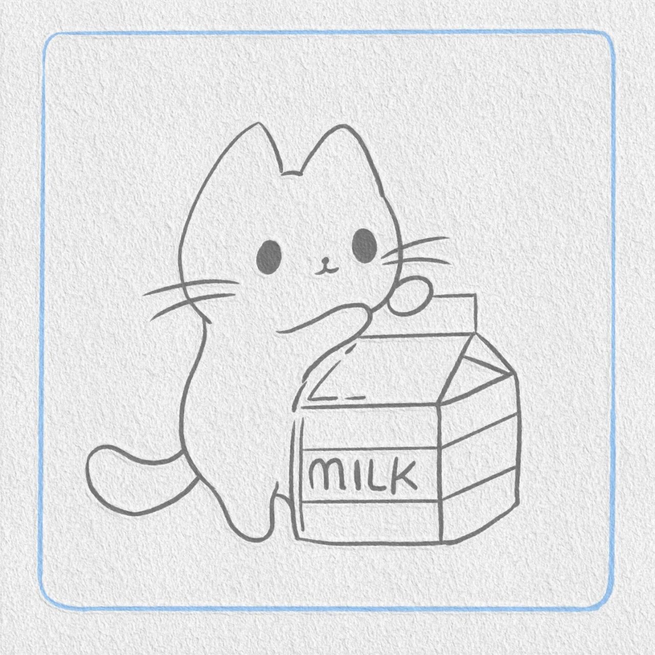 简笔画|萌系猫咪头像93|步骤图 你是我光是想想就会偷着乐的小猫咪