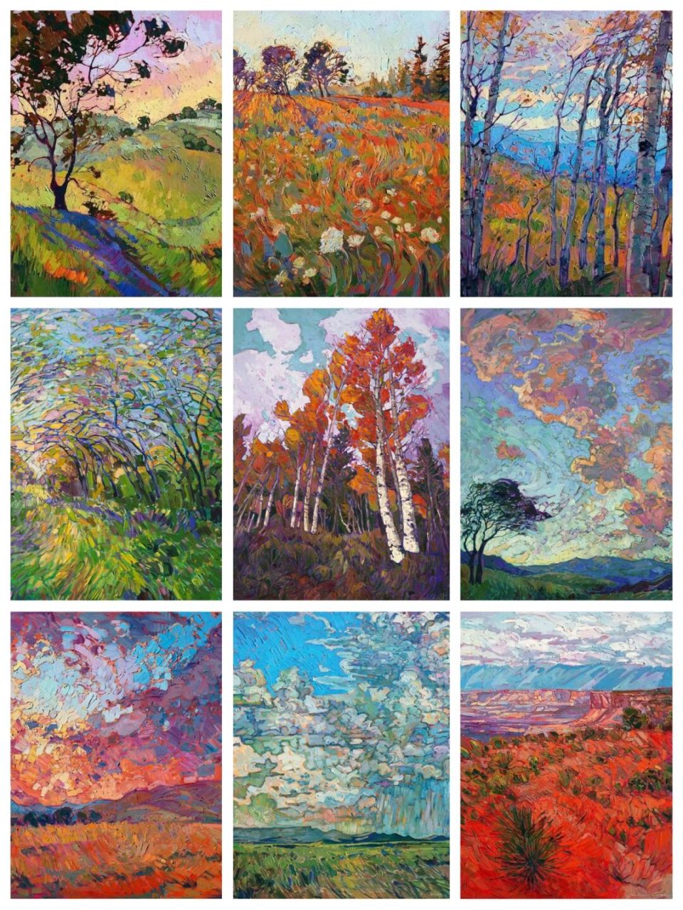 艾琳·汉森(erin hanson) 擅长运用高纯度的色块作画,色彩关系对比