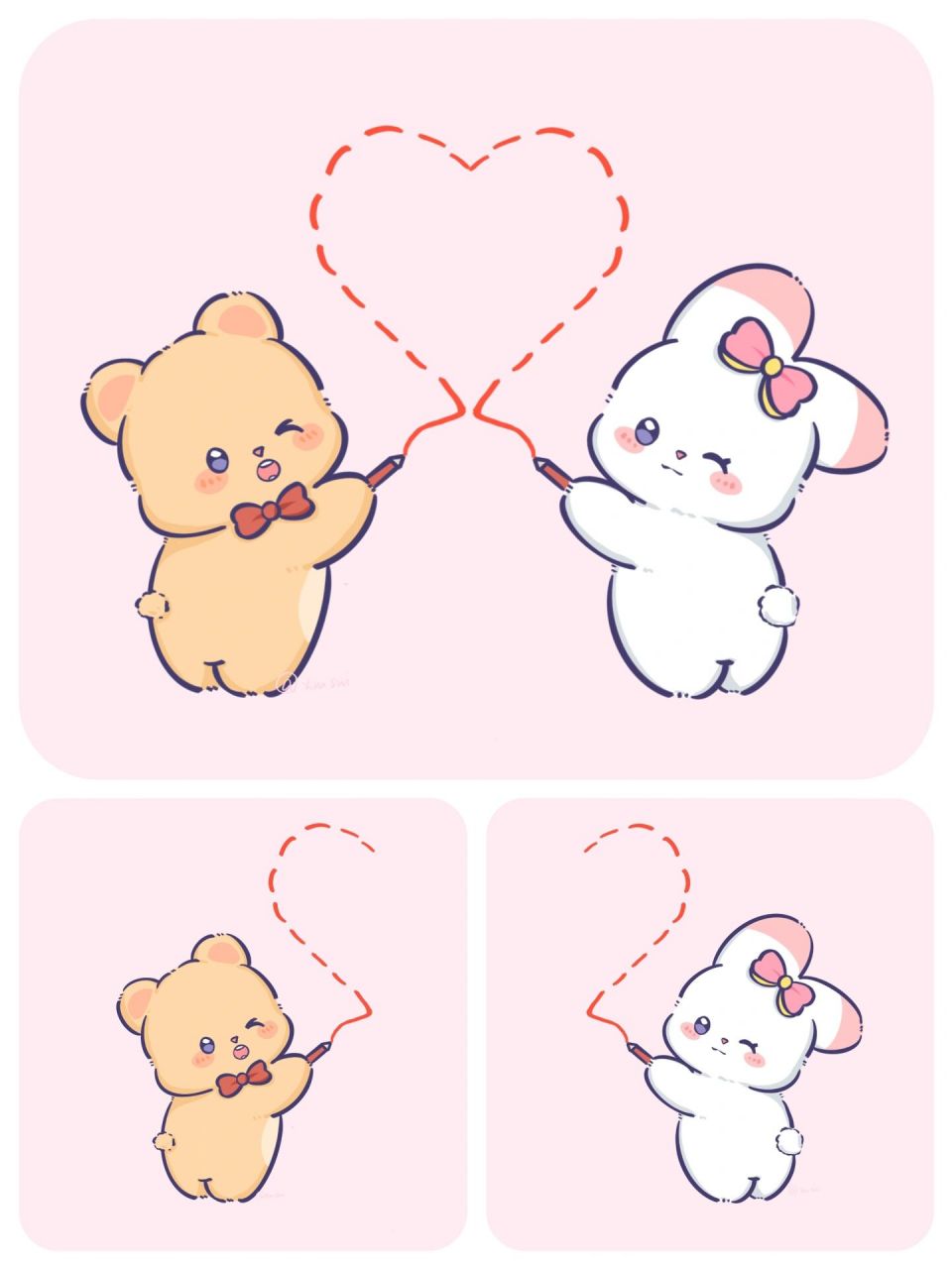 情侣头像|超级甜的一起画颗心93 78我们两个在一起才是完整的一颗