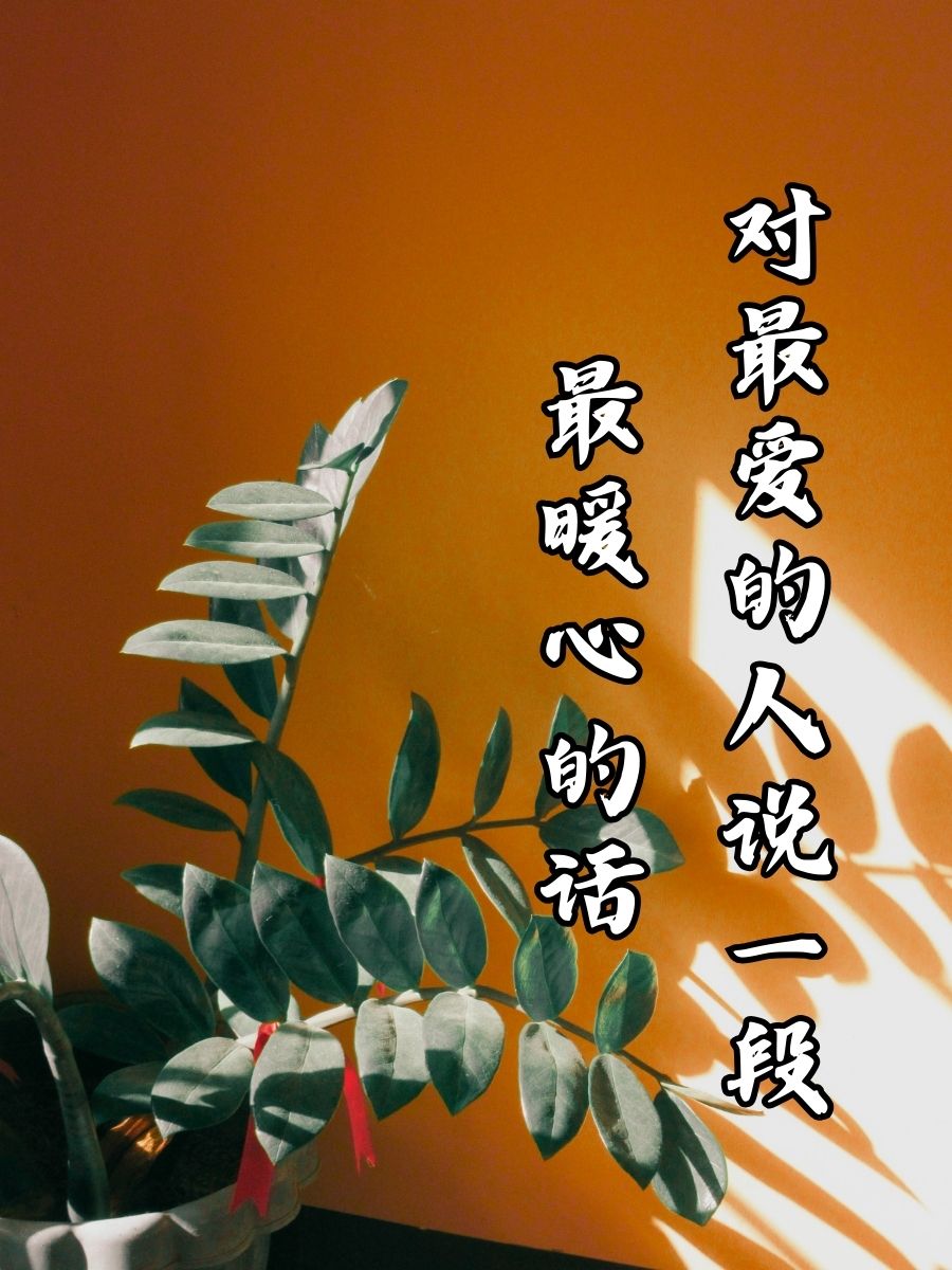 对最爱的人说一段最暖心的话 1. 你是我心中的阳光,温暖我的每一天 2.