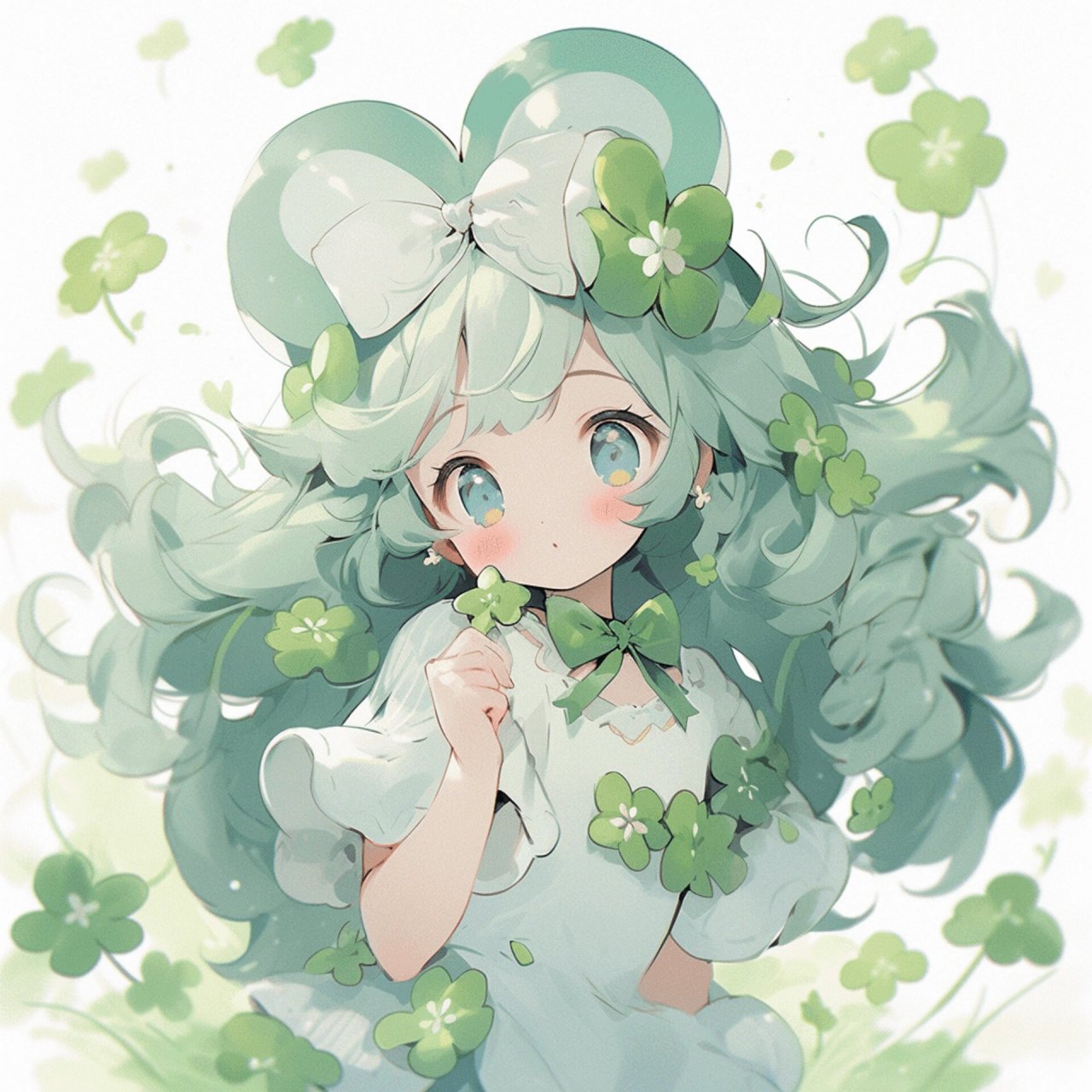 幸运少女92四叶草小清新头像