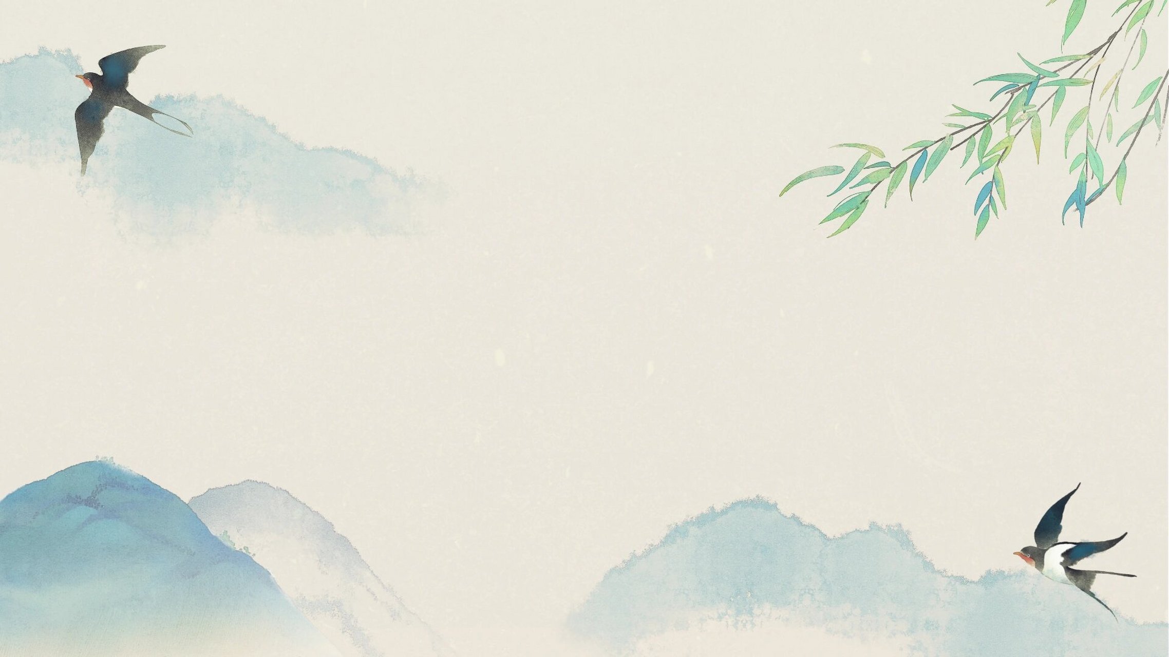 灰白色古风水墨画ppt背景图分享|超级有诗意 嗨嗨嗨宝子们 我是咸鱼呀