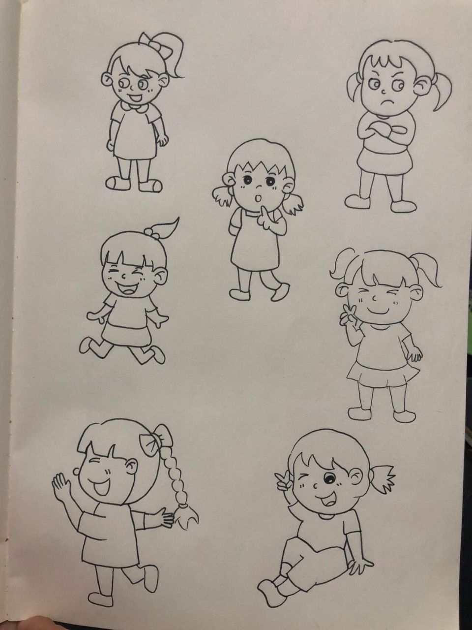 简笔画14/人物篇/小女孩 简笔画教程,适合新手入门和幼教考编.