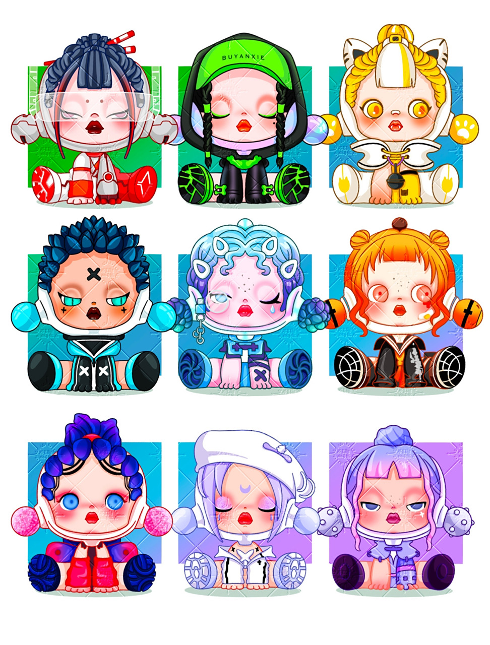 泡泡玛特|手绘九宫格 大图进主页