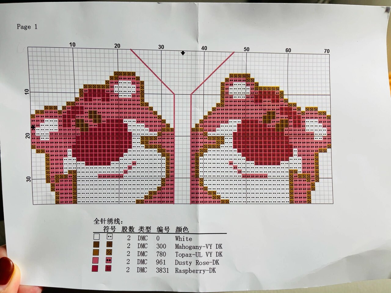 草莓熊十字绣钥匙扣91超级可爱吖