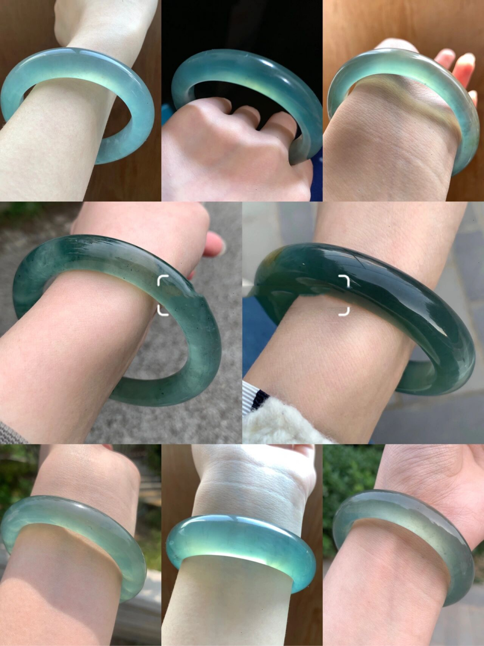 岫玉蓝水毕业8次 | 挑镯子与保养心得分享 我的岫玉蓝水毕业镯基本发