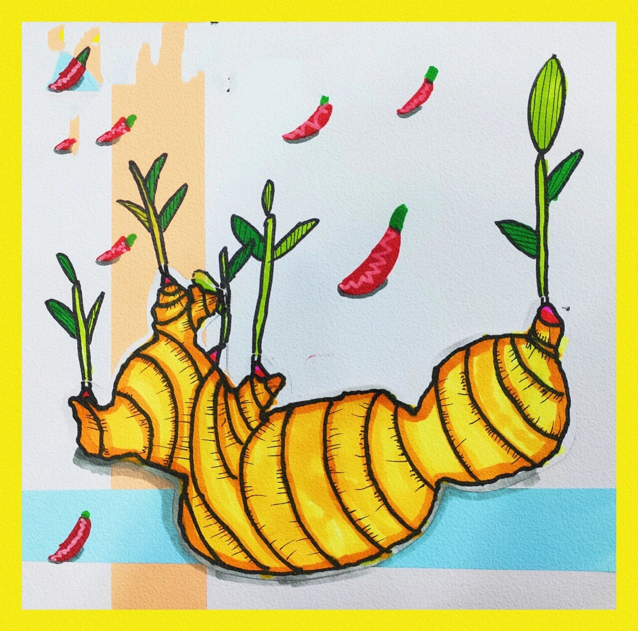 创意美术||《生姜》一年级 本周课题:《生姜》 教学目标: 1,造型认知