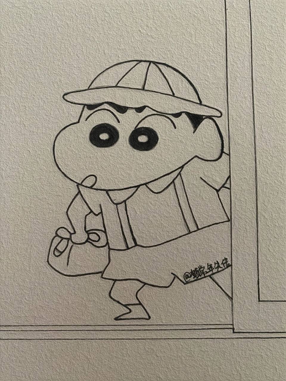 蜡笔小新简笔画教程 可爱小新来啦～