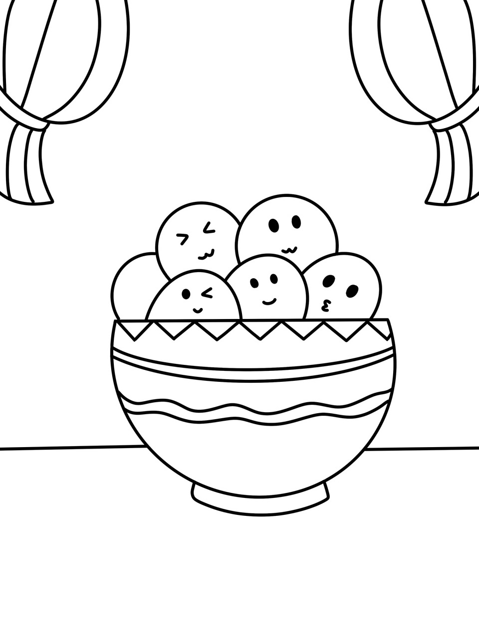 元宵节快乐 吃汤圆 创意画 儿童画 简笔画 带线稿哦#创意美术儿童画