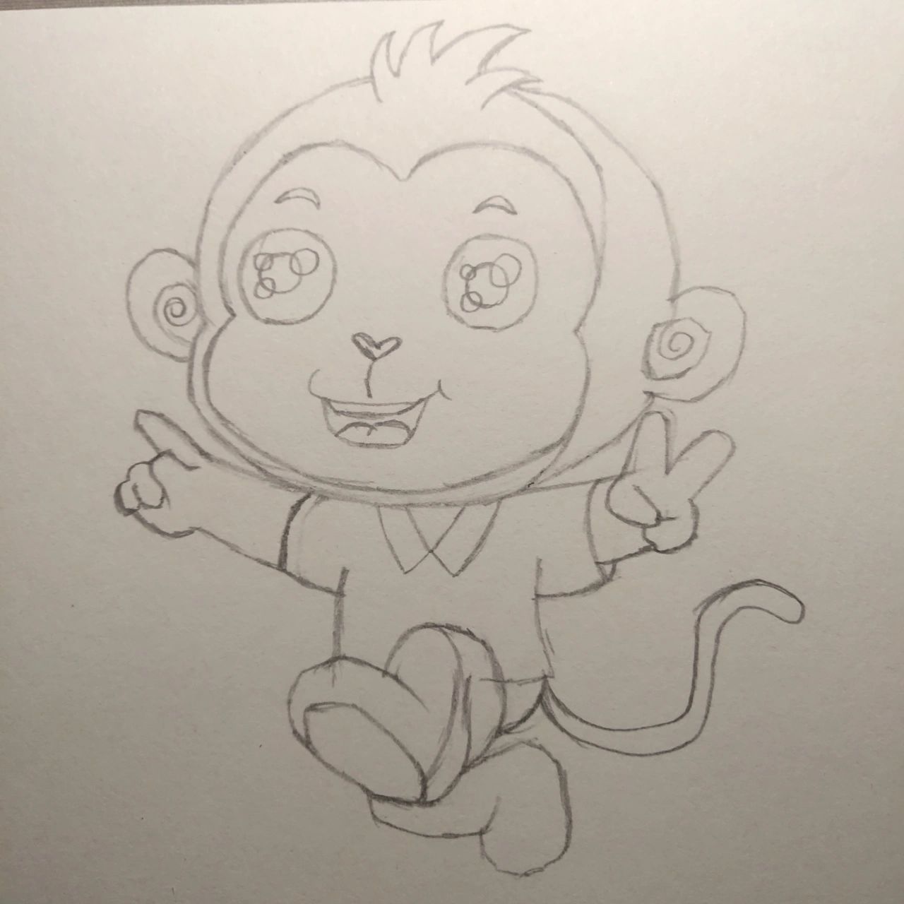 94:猴子97,简笔画教程[挤眼] 94:猴子97,简笔画教程