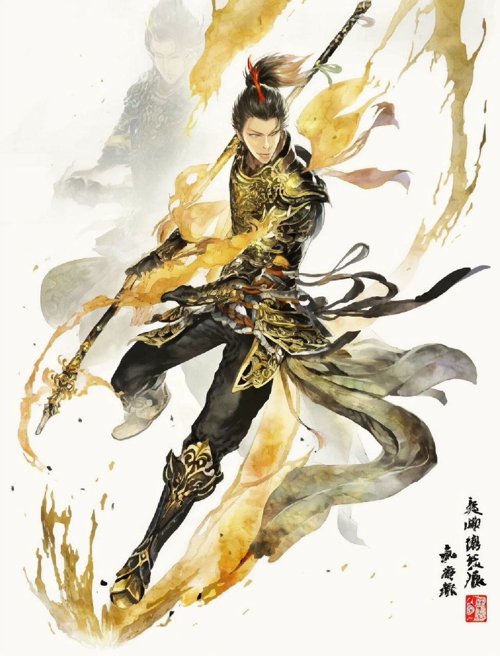 水墨武侠|天地为舞我为剑,雷电助我威仪凛 神威凌云势磅礴,剑气如涛