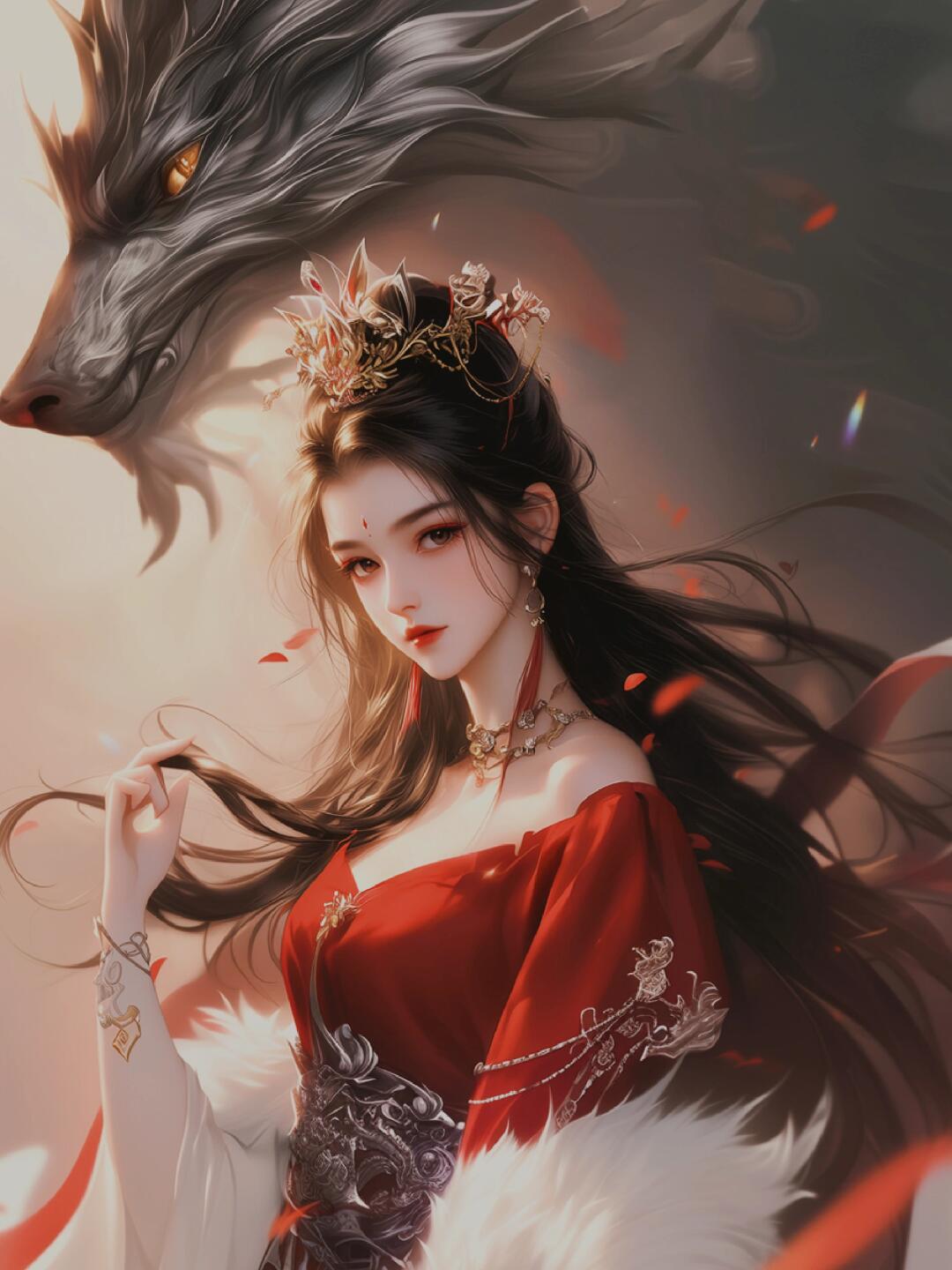 红裳映日影,风华绝代扬!很美的古风美女图