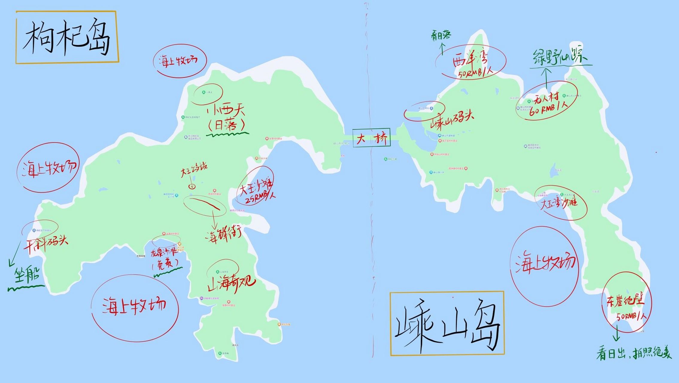 枸杞岛景点地图图片