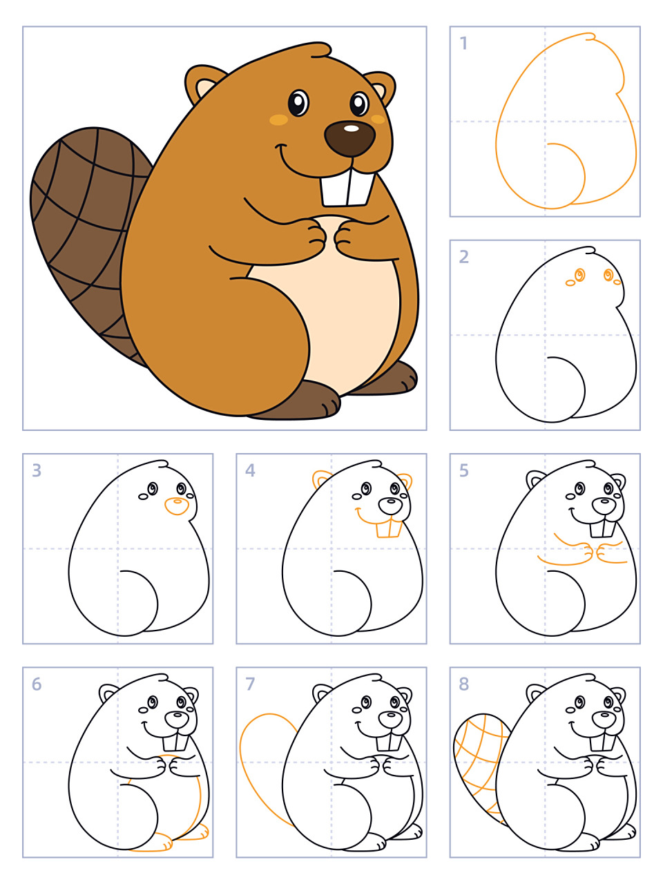 简笔画88期|河狸05