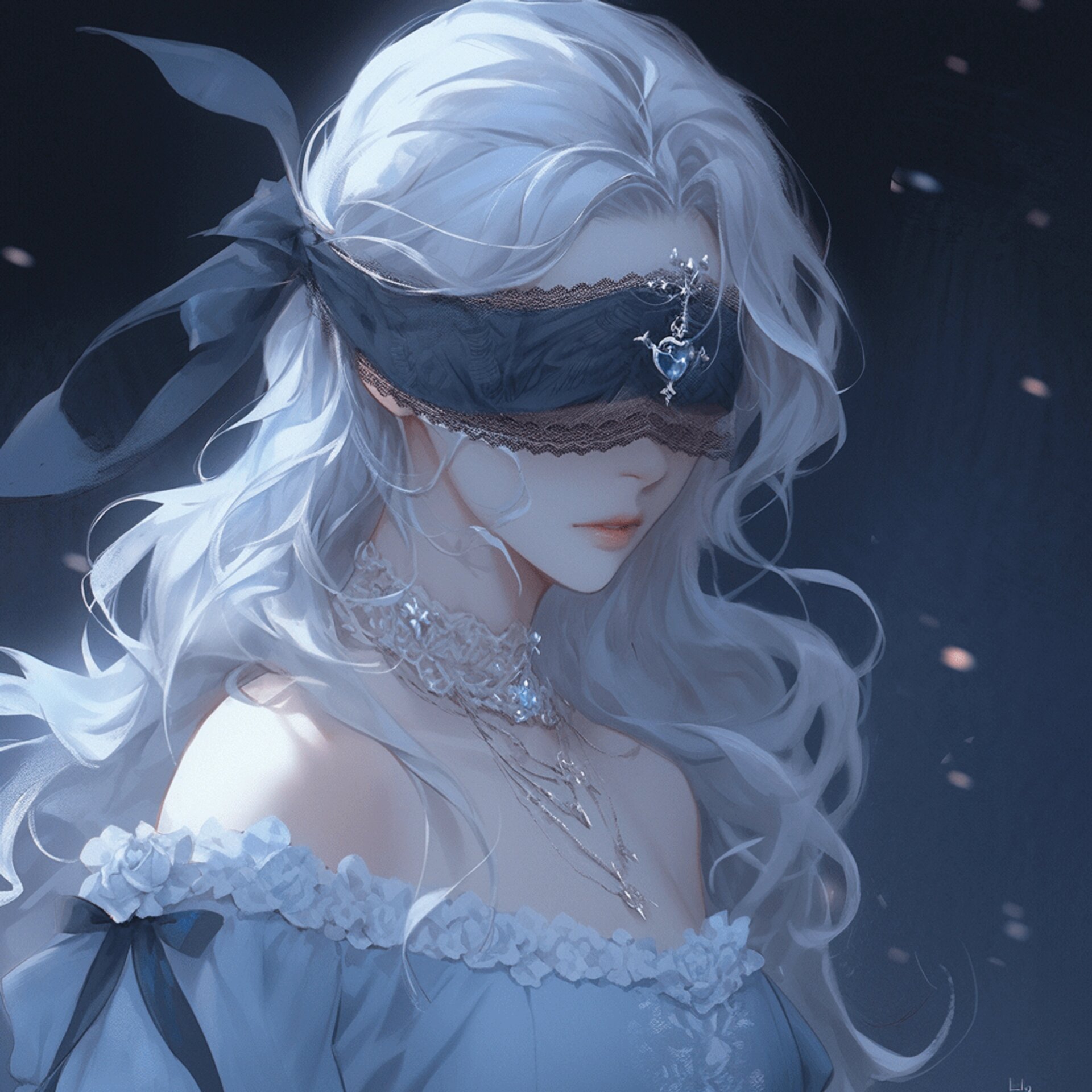 蒙眼冷艳风|女孩头像·蓝色系@潇潇思维说的动态