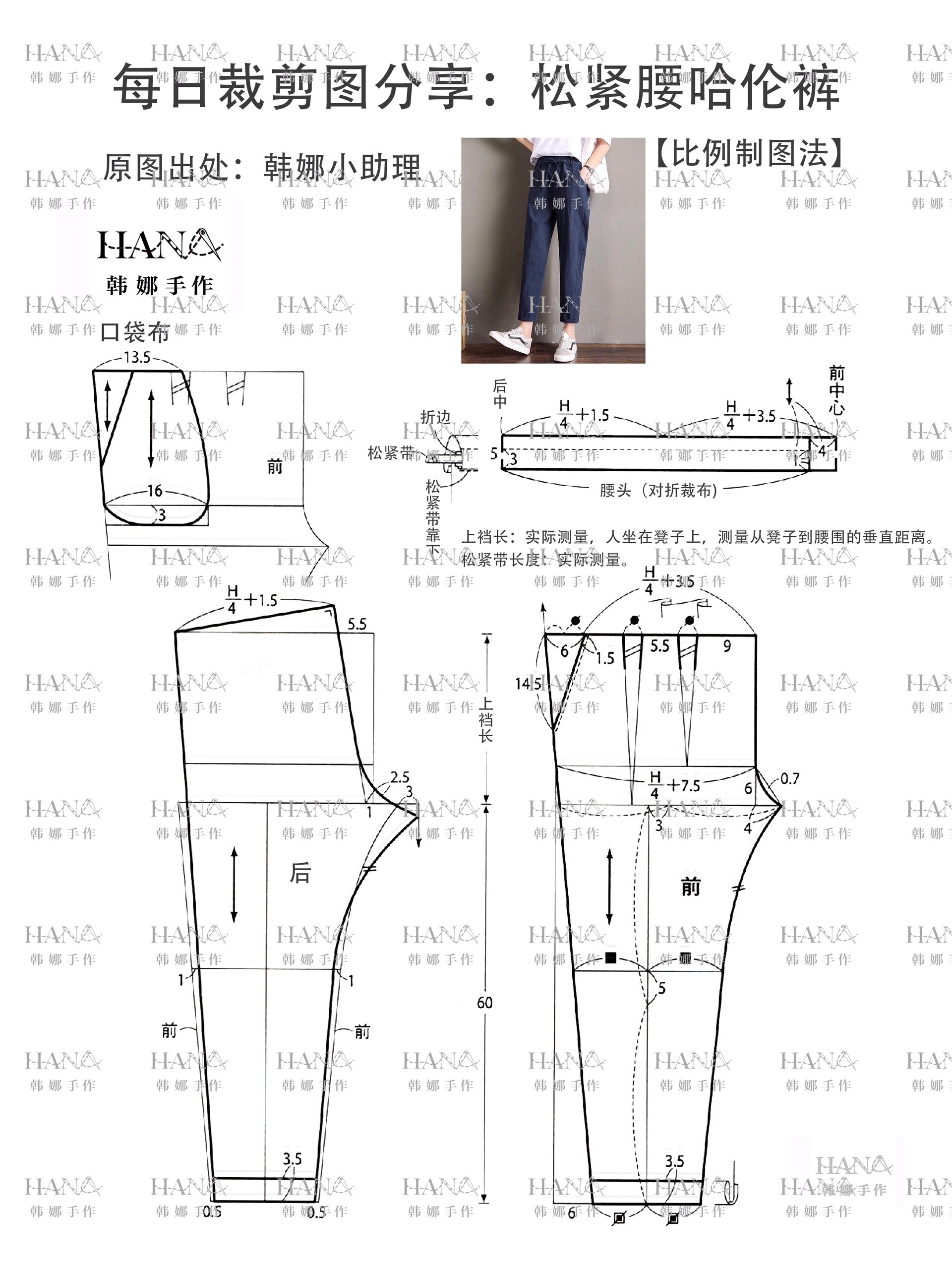 哈伦裤裁剪图视频教程图片