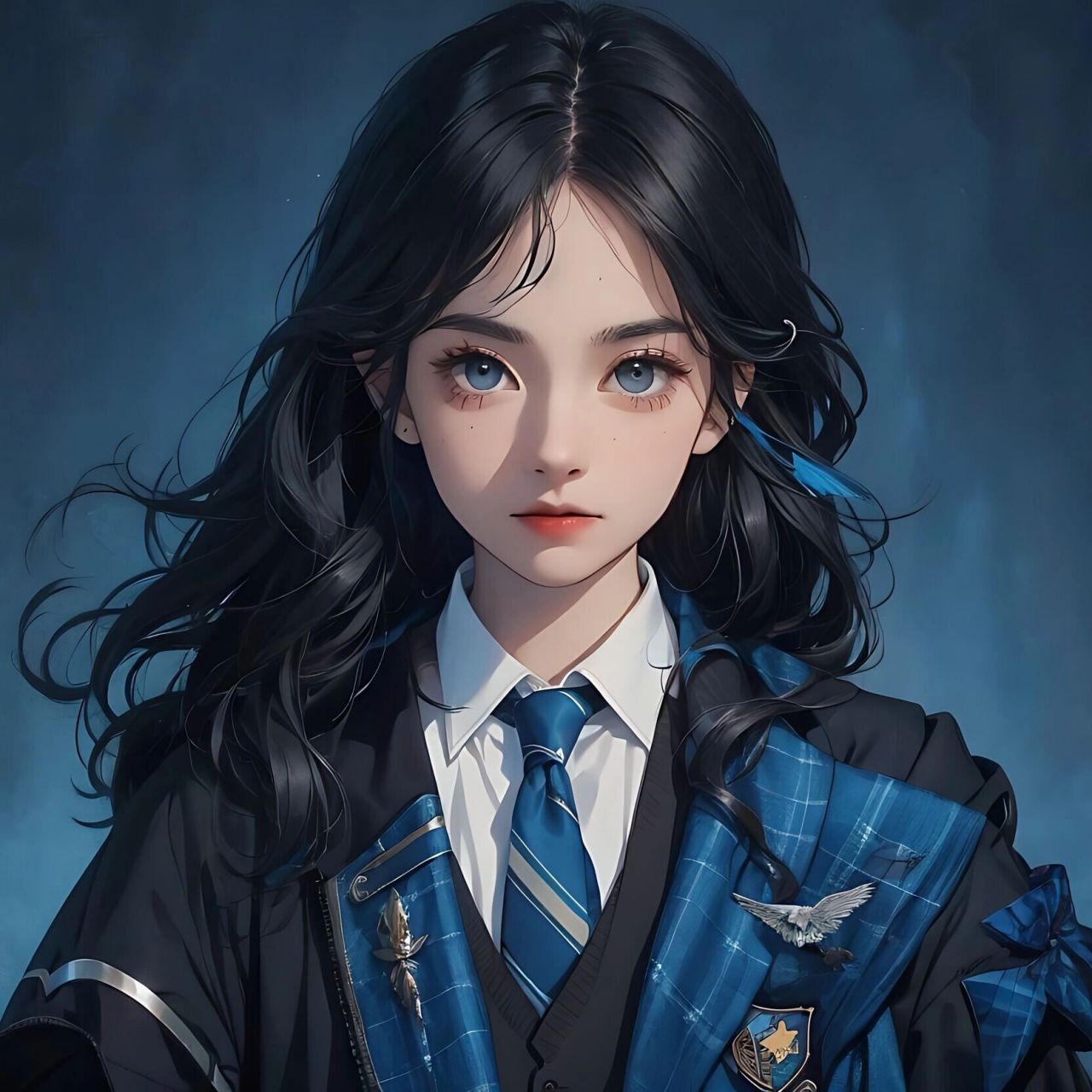 蓝色系高冷女生头像61拉文克劳的睿智与清醒