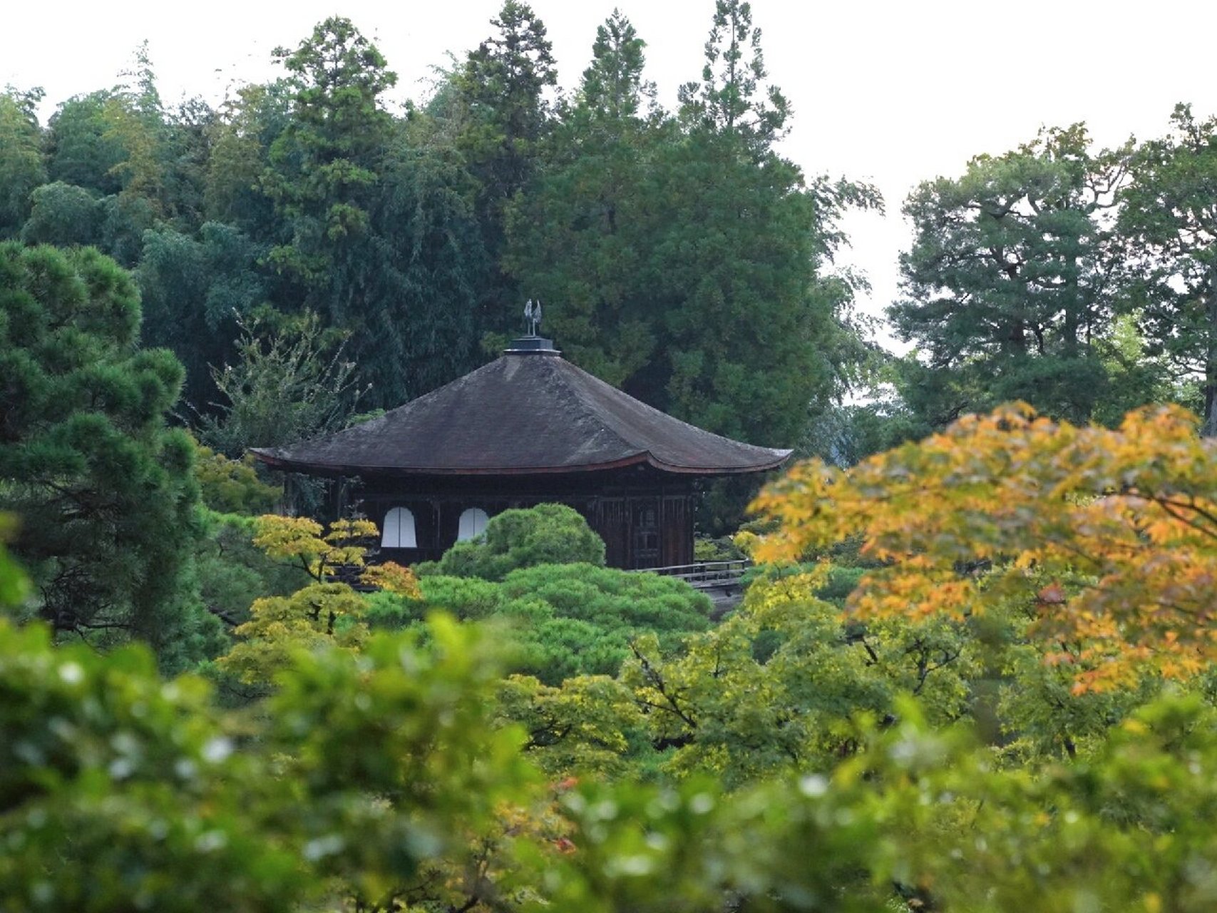 kyoto银阁寺(慈照寺) 现代几何造型的枯山水(只用白砂) -向月台,与