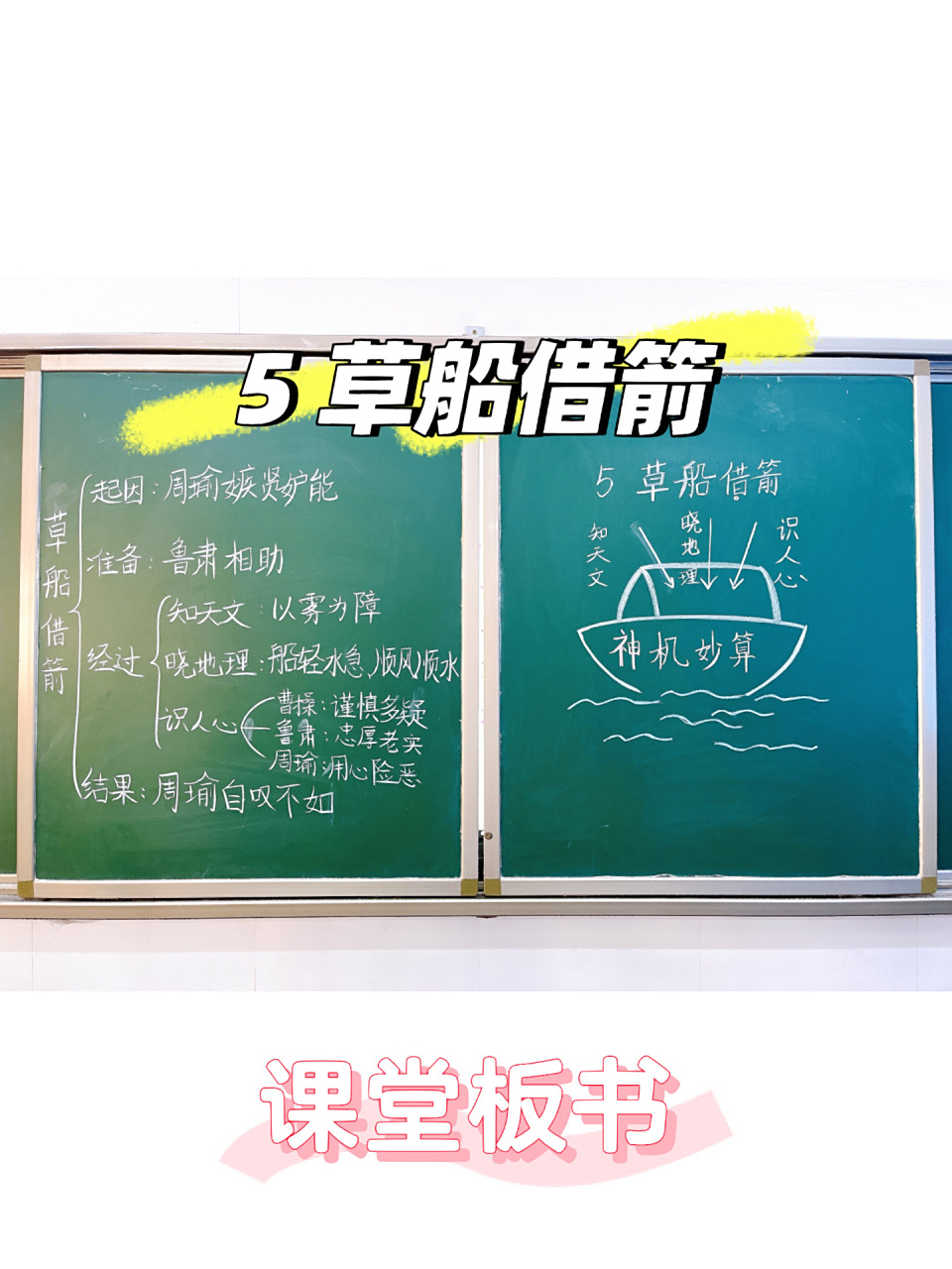 课堂板书丨草船借箭